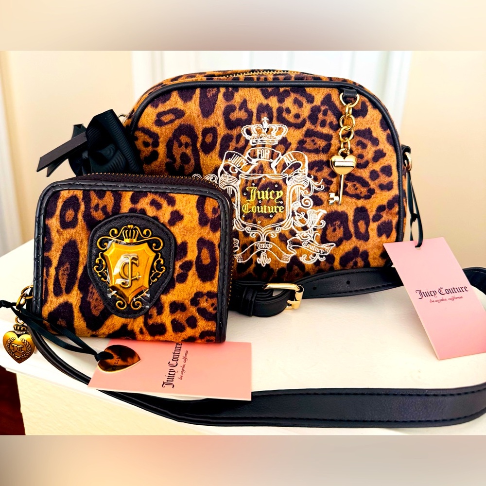 Juicy For All Crossbody Bag and Viral Romance Coin Zip Around Wallet NWT